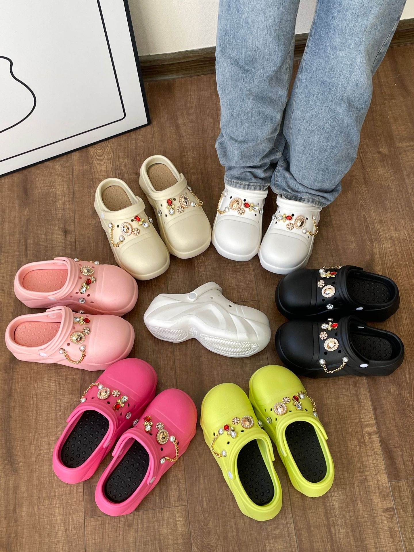 Летние женские тапочки, сабо на платформе, садовая обувь, уличные пляжные сандалии, женская обувь, тапочки на танкетке, домашние и уличные шлепанцы