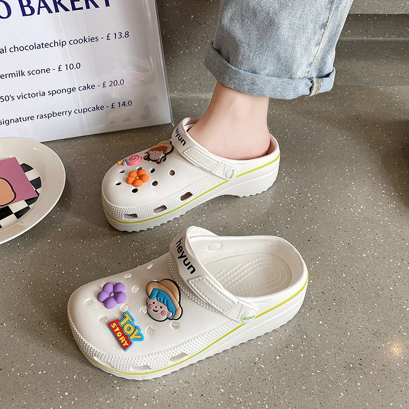 Летняя садовая обувь, женская садовая обувь Cloud, сабо-мулы с героями мультфильмов, пляжные тапочки с героями мультфильмов, женские пляжные тапочки