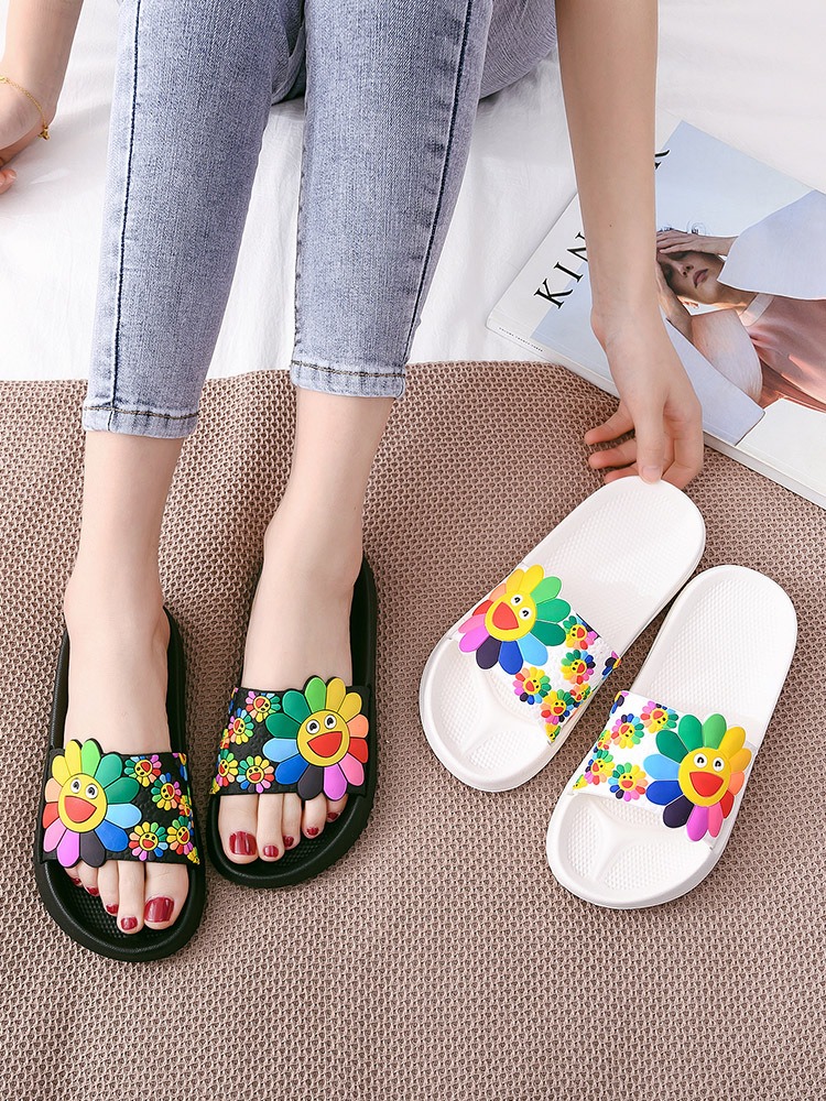 Пляжные тапочки, сандалии на платформе, детские повседневные шлепанцы на плоской подошве, летняя домашняя обувь для девочек на открытом воздухе, домашняя банная обувь