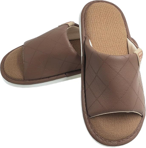 Световые винтажные искусственные кожаные тапочки - дышащие, унисекс, минималистское домашнее использование, нельзя