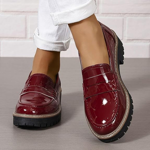 Женские лоферы удобная платформа Penny Loafer Chunky Heel Business Casual Trode Shouse 2025 Модные кожаные женские лоферы и скольжения