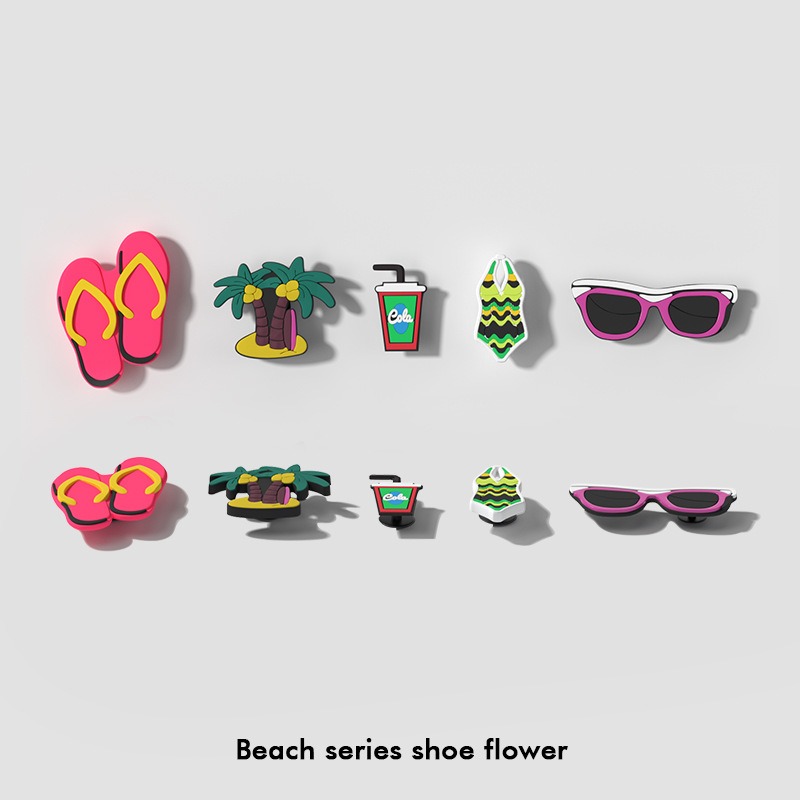 Женские и мужские летние пляжные тапочки с изображением акулы, верхние плавники, подвески, мультяшные сабо из ПВХ с сыром, подвески, аксессуары, украшение с пряжкой для обуви