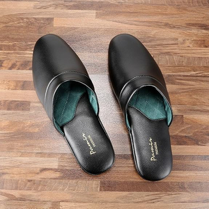 Мужские подлинные кожаные ловковые тапочки с стелькой из пены с памятью и кожаной подошвой