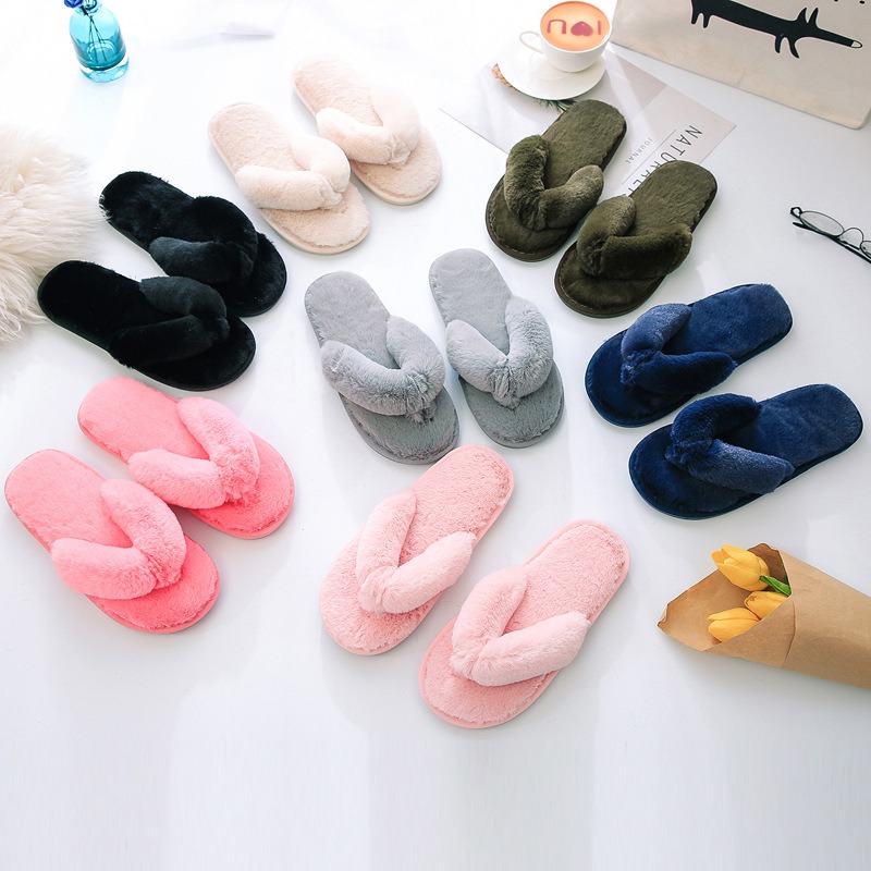 Шлепанцы из искусственного меха, шлепанцы на плоской подошве, женские шлепанцы, зимние шлепанцы, зимние домашние тапочки