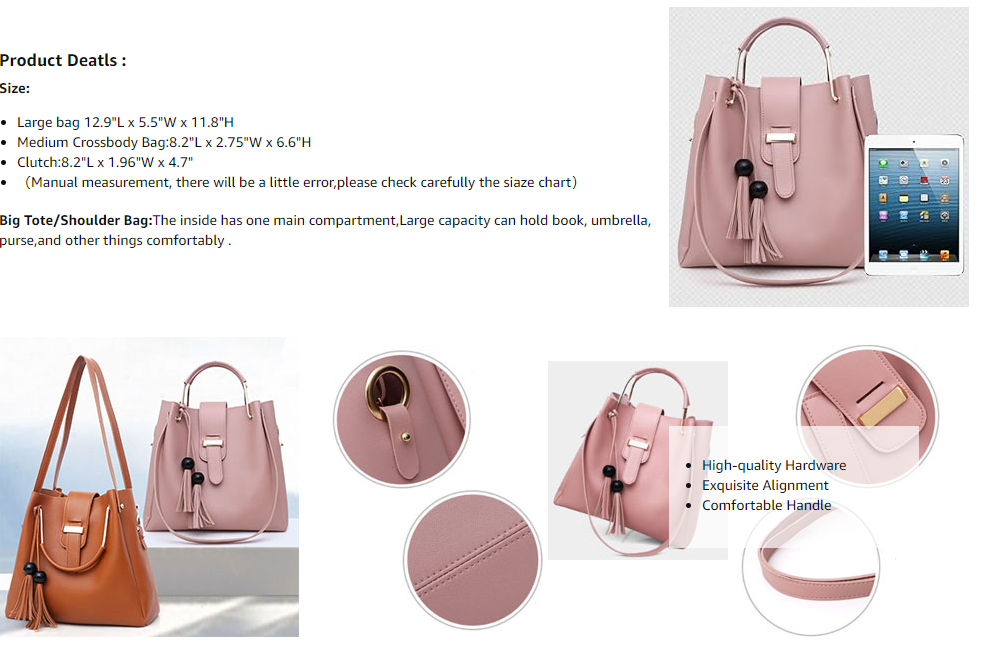 Женская сумка из 3 предметов, сумка через плечо известных брендов, женская сумка из искусственной кожи, женская сумка с кисточками, женская сумка через плечо