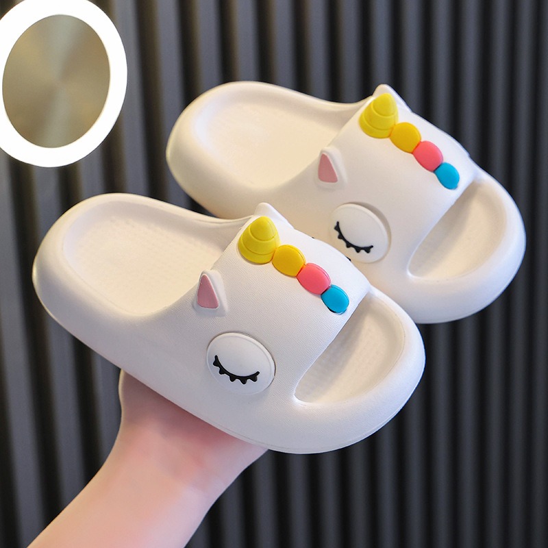 Летние детские тапочки с героями мультфильмов, тапочки с единорогом для девочек и мальчиков, милые детские домашние тапочки для ванной комнаты