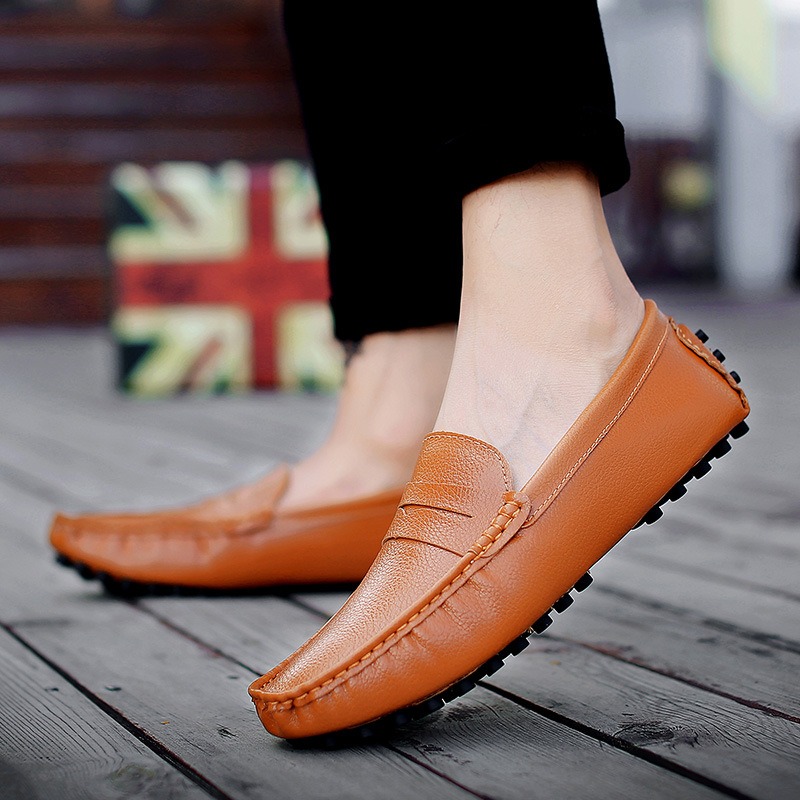 Мужская повседневная обувь из натуральной кожи, роскошные брендовые мужские лоферы, мокасины, дышащие черные туфли без шнуровки