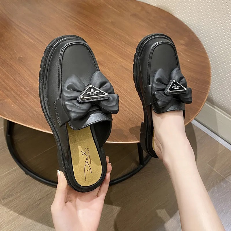 Новые черно-белые модные лоферы на пуговицах с бантом, женские массивные туфли без шнуровки, весна-лето, женские